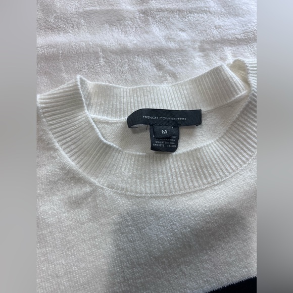 French Connection White/Black/Beige/red Colour Block Long sleeve work sweater - Picture 2 of 7